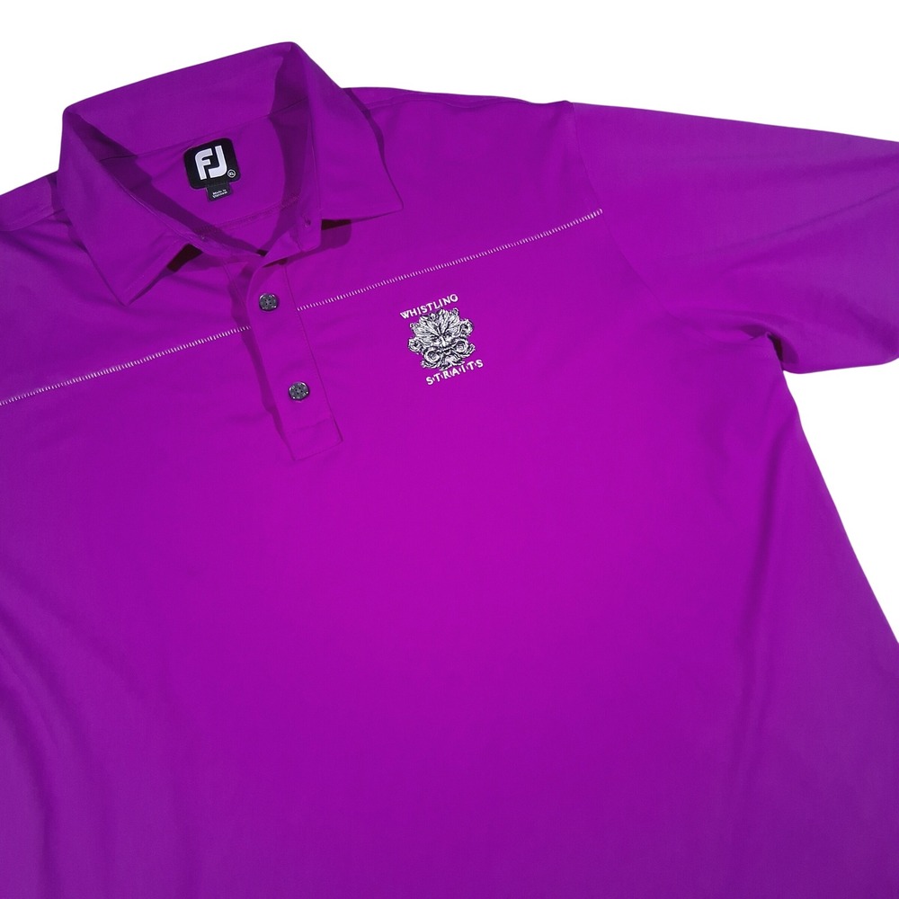 FootJoy Whistling Straits Mens XL Purple Performance Golf Polo Shirt Stretch